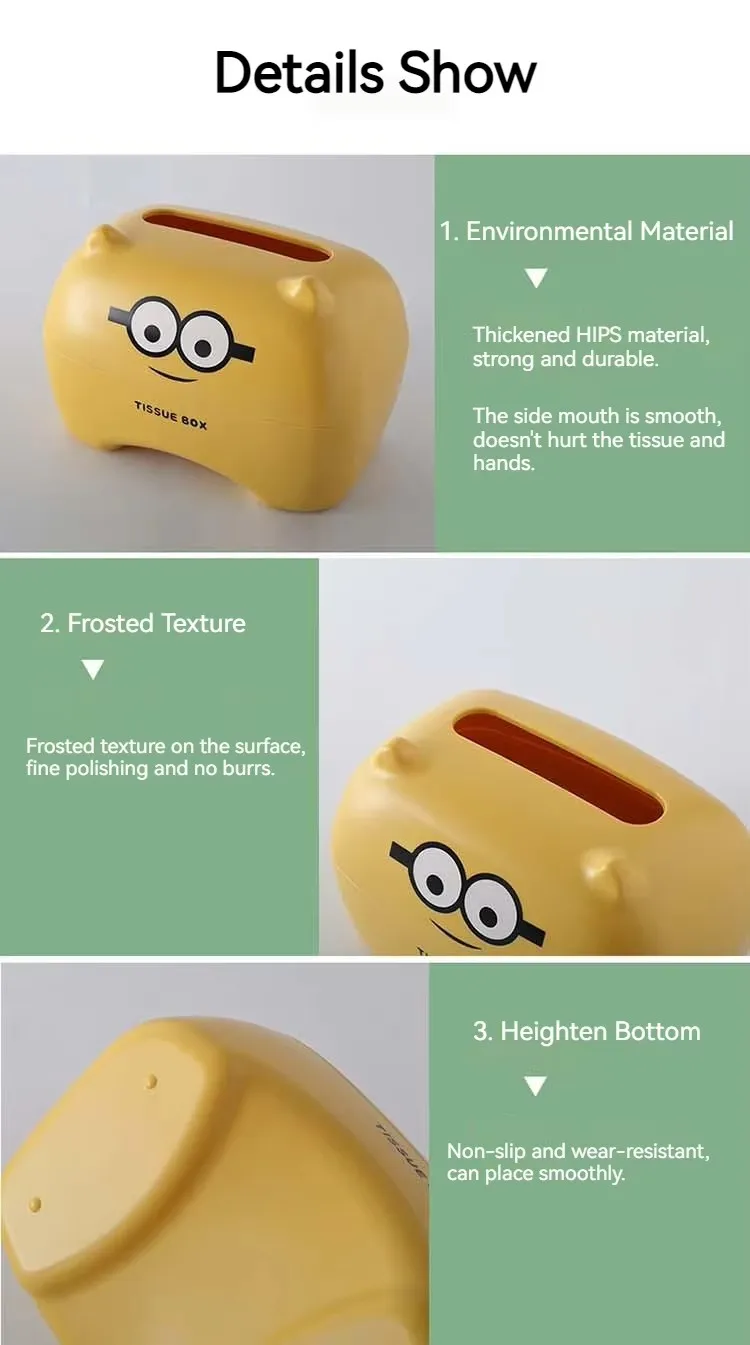 Most Popular Large Capacity Waterproof Cartoon Napkin Storage Box Simple Creative Design Tissue Pumping Tray factory