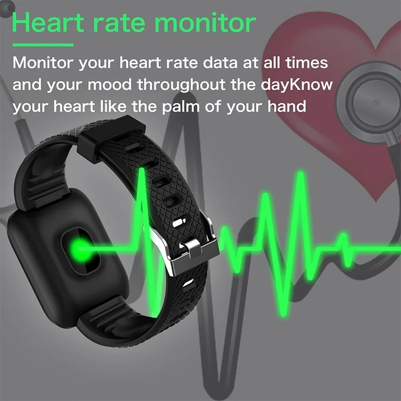 116 Plus D13 Phone Watches IP67 Waterproof Wristband Fitness Tracker Heart  Rate Monitor Watches Smart Watch Band 2021