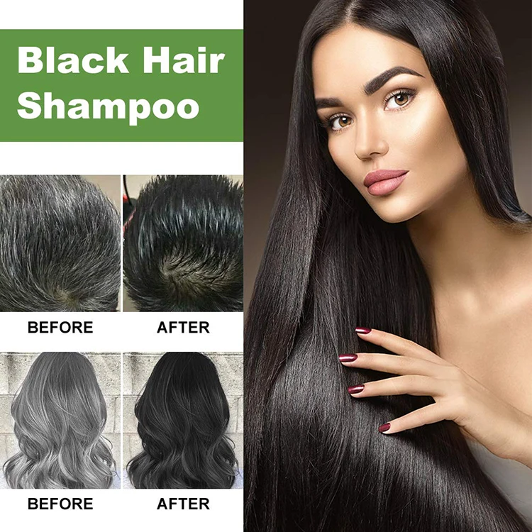 Private Label Natural Herbal Semi Permanent Black Hair Dye Shampoo 3 In 1 -  Buy Black Hair Shampoo,Black Hair Dye Shampoo 3 In 1,Hair Dye Semi Permanent  Product on 