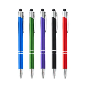 High Quality 2-in-1 for Stylus Ballpoint Pen Laser Engraving Custom Logo 1.0mm Black Ink Advertising Promotional Gift