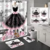 JY170 (13) Robe Tutu Noire &amp; Roses Roses