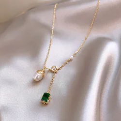 2020 fashion pearl pendant green jade necklace pendant