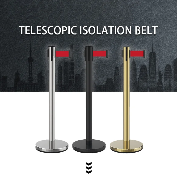 Belt Railing Stainless Steel Metal Traffic Barrier Railing Stand Stanchion Pole ...