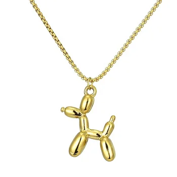 MICCI Jewelry Pet Dog Designs 18k Gold Plated Stainless Steel 2021 New Animal Charm Puppy Pendant Necklaces Balloon Dog Necklace