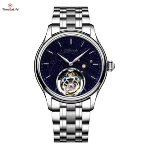 Factory OEM Customized Men's Genuine Stainless Steel Mechanical Watches Planetary Automatic Tourbillon Watch Butterfly Buckle