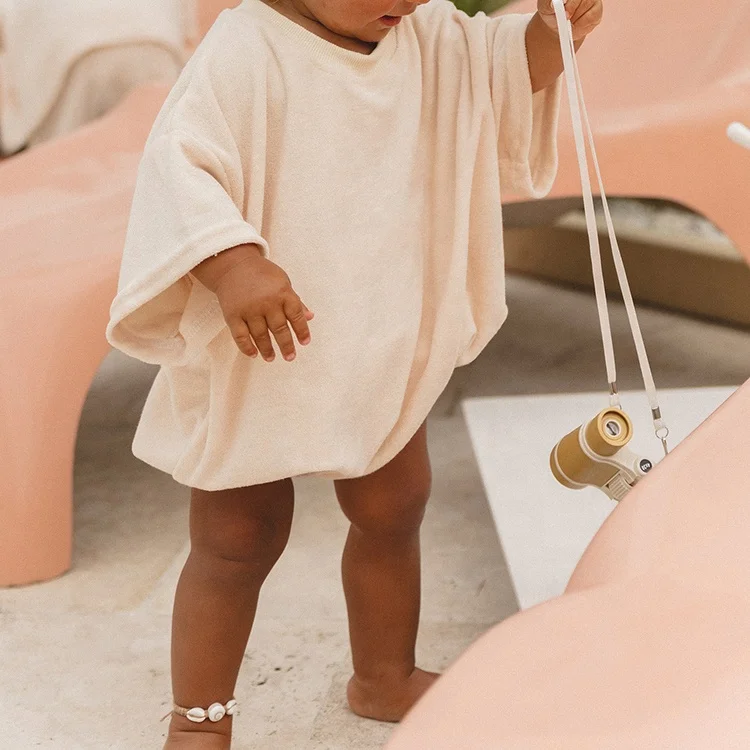 NEW Design Summer Custom Embroidery Unisex Soft Casual Terry T-shirt Romper for Baby