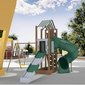 Hot Sale Outdoor Playground Equipment Plastic Metal Tube Garden Slide Swing Toddler Crawling Frame Physical Exercise Pipe Slide