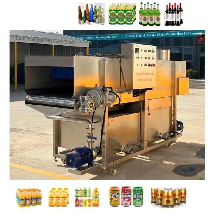 Small Customize Continuous Bottle Cans Beer Drinks Tunnel Pasteurizer Sterilizer Dryer Wine Pasteurization Sterilizing Machine