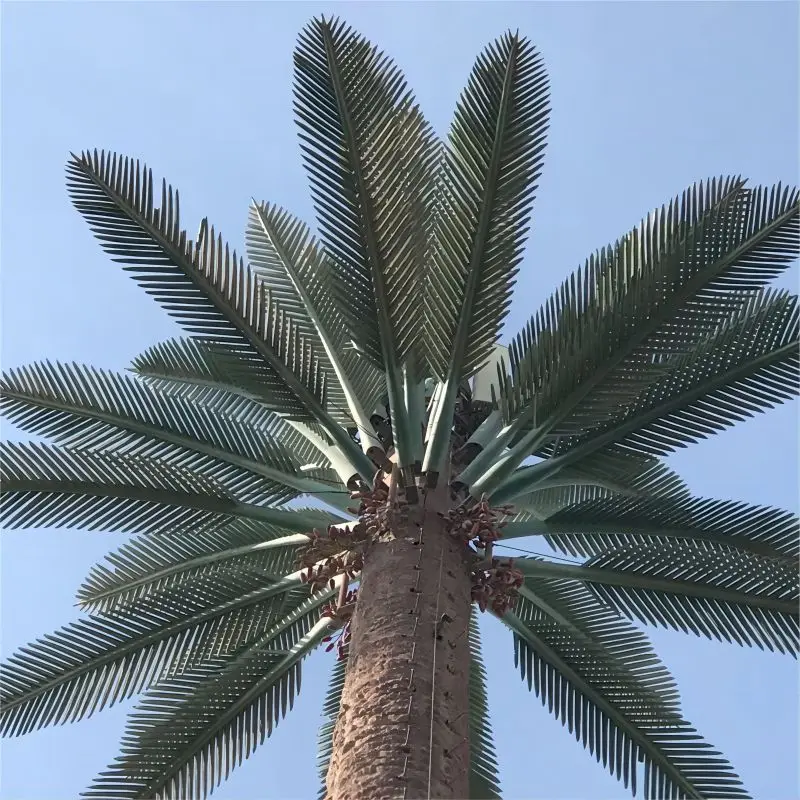tree artificial telecommunication tapered configurations anti-corrosive steel polygonal disguised wifi tower with climbing rung