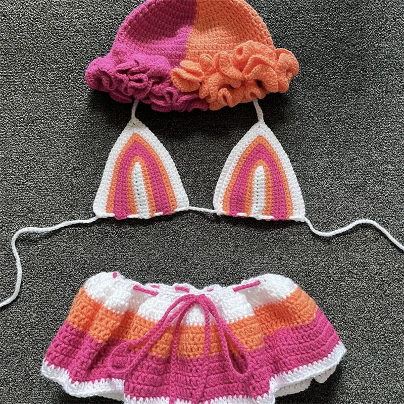 Custom Bohemian Best Swimwear Handmade Crochet Bikini Plus Size 2 Piece Set Mini Bikini Swimwear Beachwear for Women