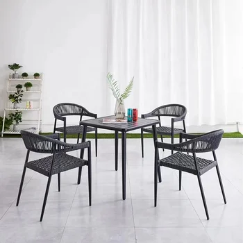Modern Hotel Restaurant Outside Dining Table Chair Set Wholesale Outdoor Garden Patio Furniture Set
