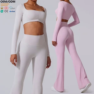 XW-YCX2884 Breathable Wholesale New Design Workout Fitness Exercise Gym Clothing Long Sleeve Yoga Outerwear Women's Sports Top