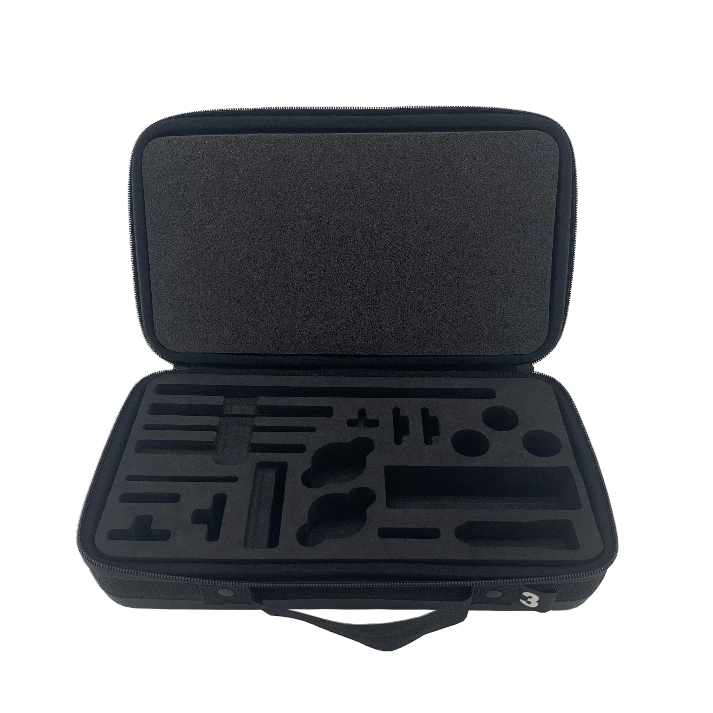 Manufacture Custom EVA Hard Foam Carbon Fiber PU Leather Battery Zipper Carry Case with EVA Cutting Inlay manufacture