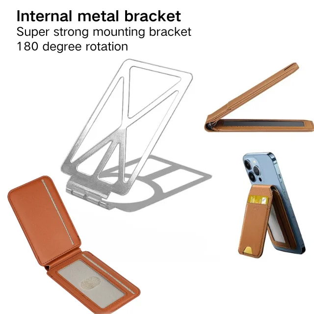 Magnetische telefoonhoes met kaarthouder en verstelbare standaard._voghion.com