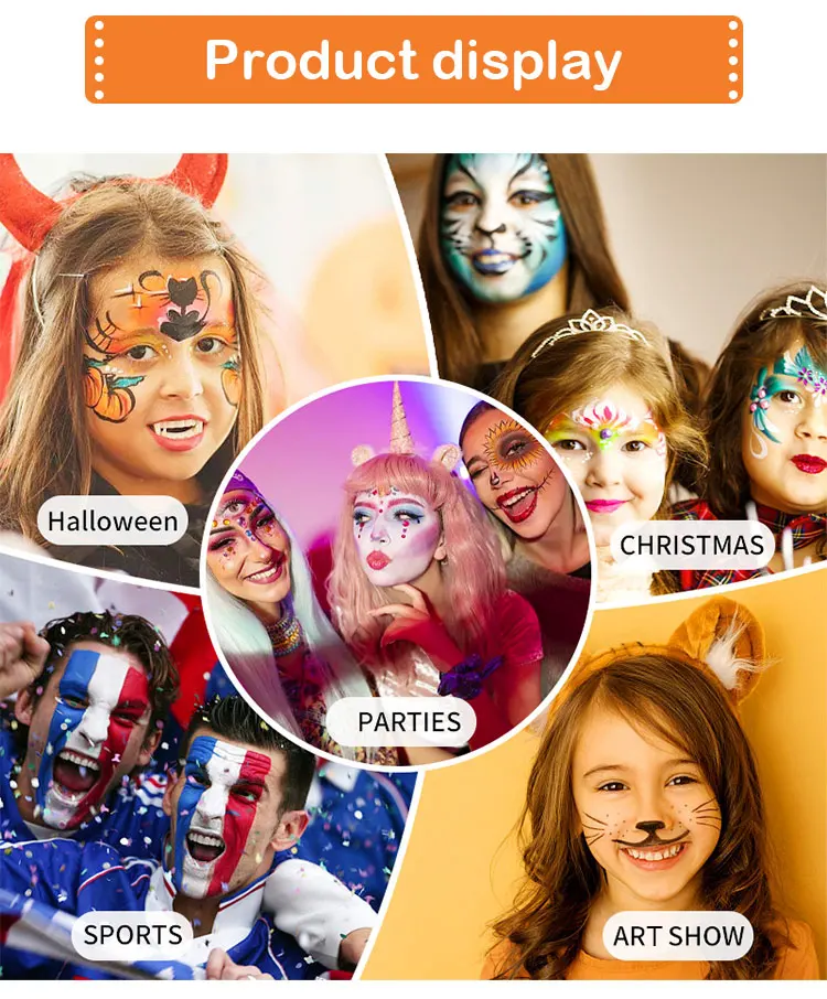 16 Colors Tender Temporary Nontoxic Kids Makeup Rainbow Face Paint Kit