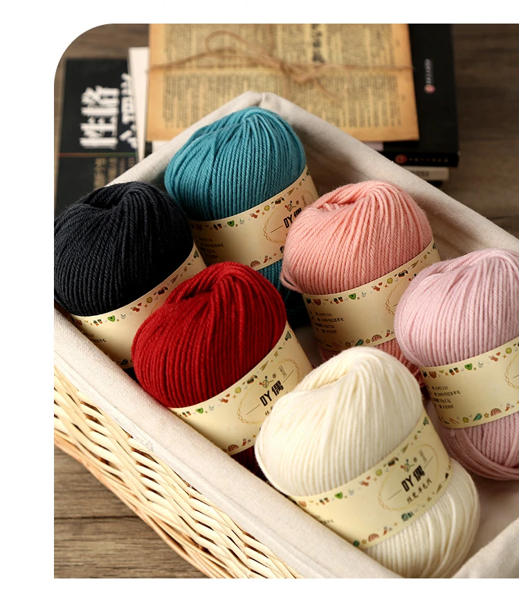 50g Soft Wool Yarn Handknitting Baby Warm Worsted Wool Crochet Yarn