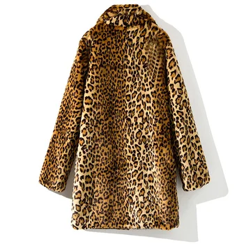 Hot Sale Winter Coat Women Fashion Style Keep Warm Imitation Fur Leopard Print Coat Women Plus Size Bubble Coats for Women
