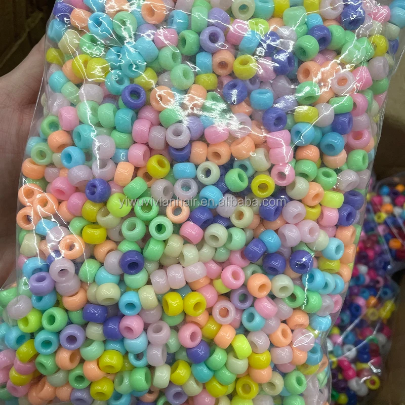 Vivian Hair 6mm*8.5mm 6mm*9mm 500g Per Bag Kids Hair Beads For Braids