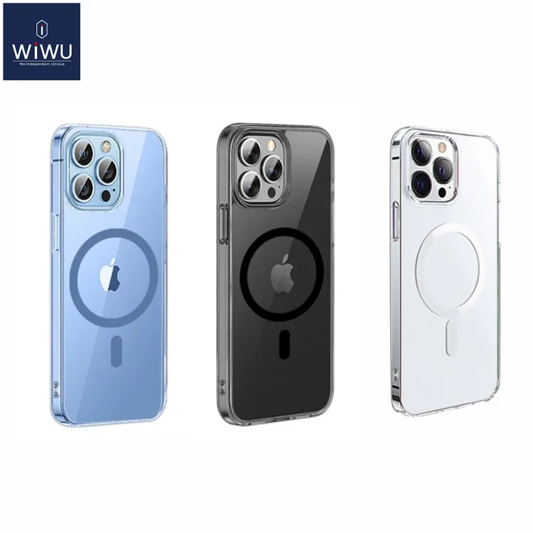 Прозрачный защитный чехол WIWU Magsafe из ТПУ для iPhone 13 14 Pro Max, Магнитный чехол для беспроводной зарядки