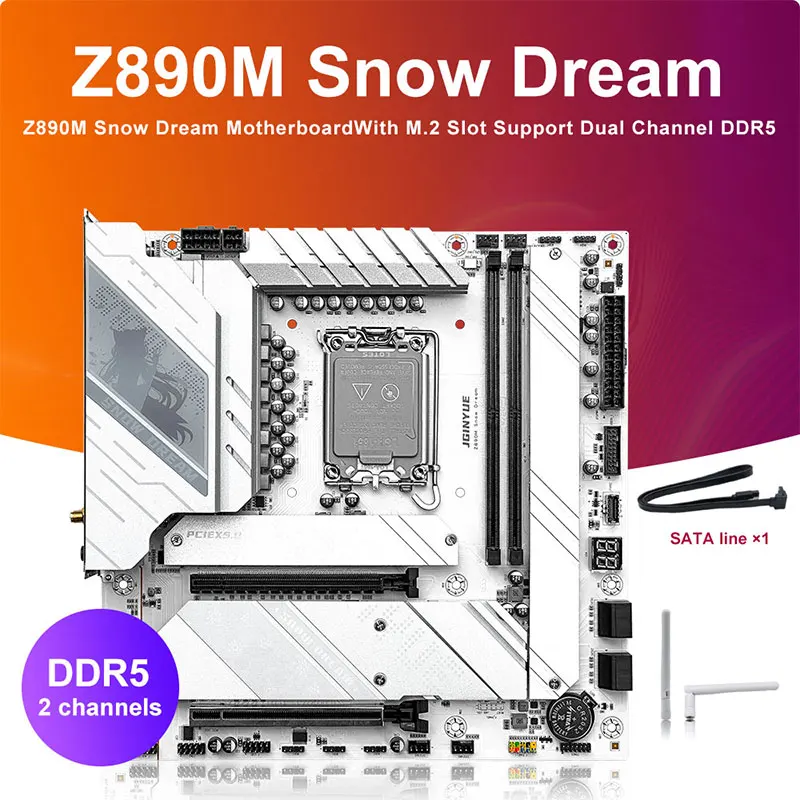 JGINYUE Z890M DREAM マザーボード JGINYUE Z890M Snow Dream