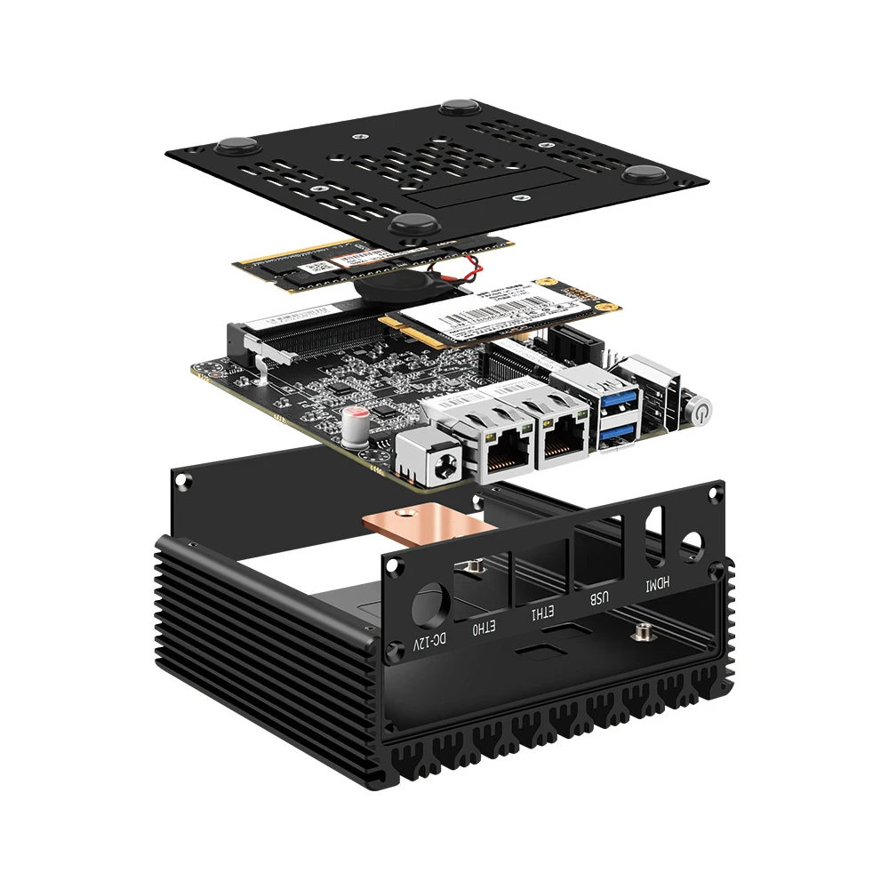 Topton 6W Ultra X86 Mini PC - Quad Core, Fanless, Industrial