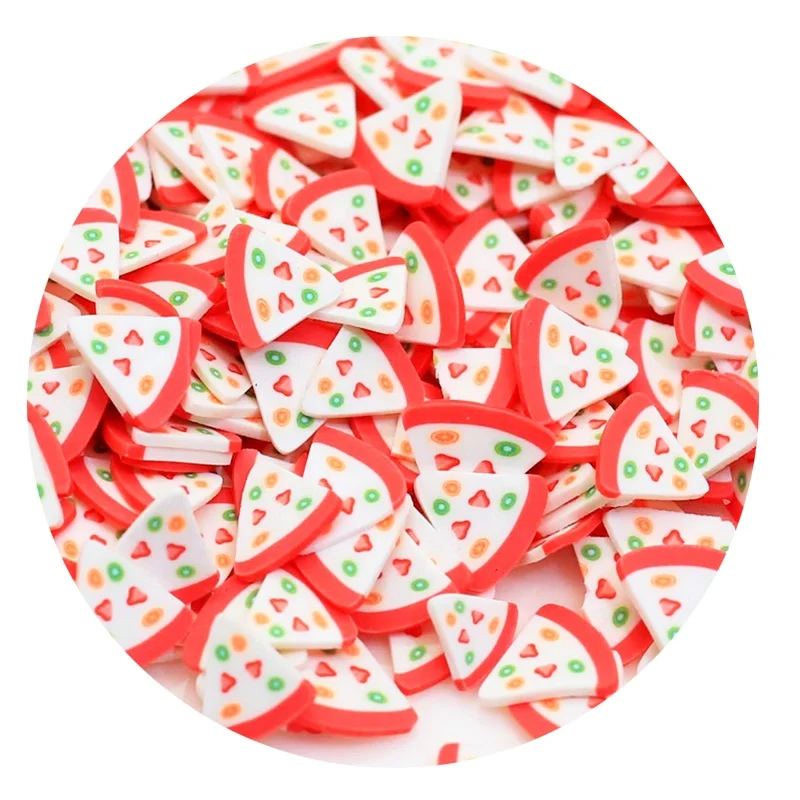 1 кг в упаковке ломтики полимерной глины для пиццы ногтевого дизайна искусственная еда слайма
