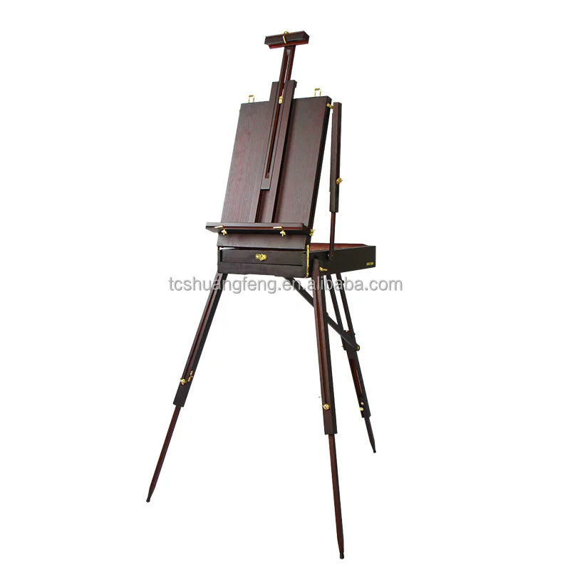 Shuangfeng Black Cherry Wooden Easel French Style Field Box Tripod