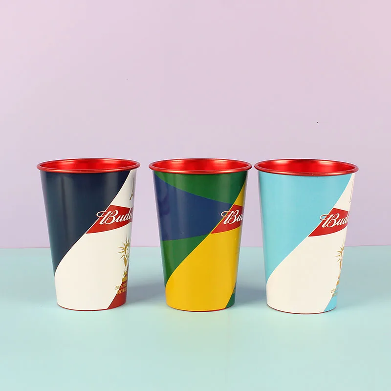 Разноцветные одноразовые многоразовые алюминиевые чашки для холодного напитка