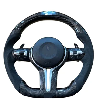 Custom Led Carbon Fiber Alcantara Steering Wheel For Bmw F10 F30 F32 F20 F01 F02 F22 F87 F12 F35 F80 F36 F18