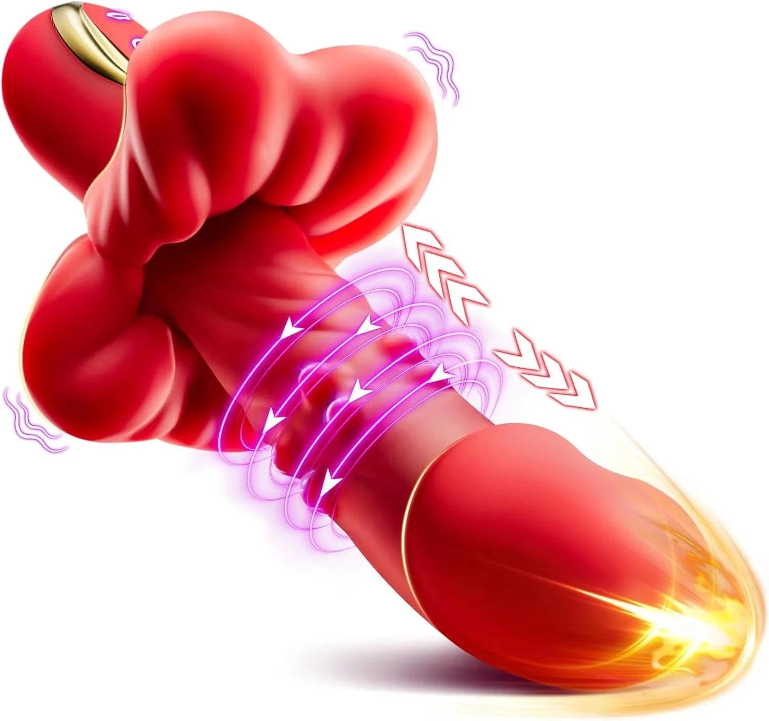 3 in 1 Mouth-Shape Thrusting Vibrator Dildo Sex Toys for Women Rotation  Beads Clit G-Spot Stimulator Adult Sex Toys Games