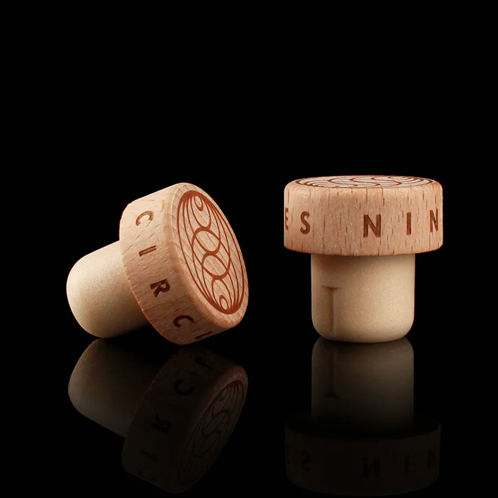 Digital Printing Make Personalized Wine Bottle Stoppers Vodka Alcohol Cork Liquor Wooden Glass Bottle with t Cork Cap Stopper