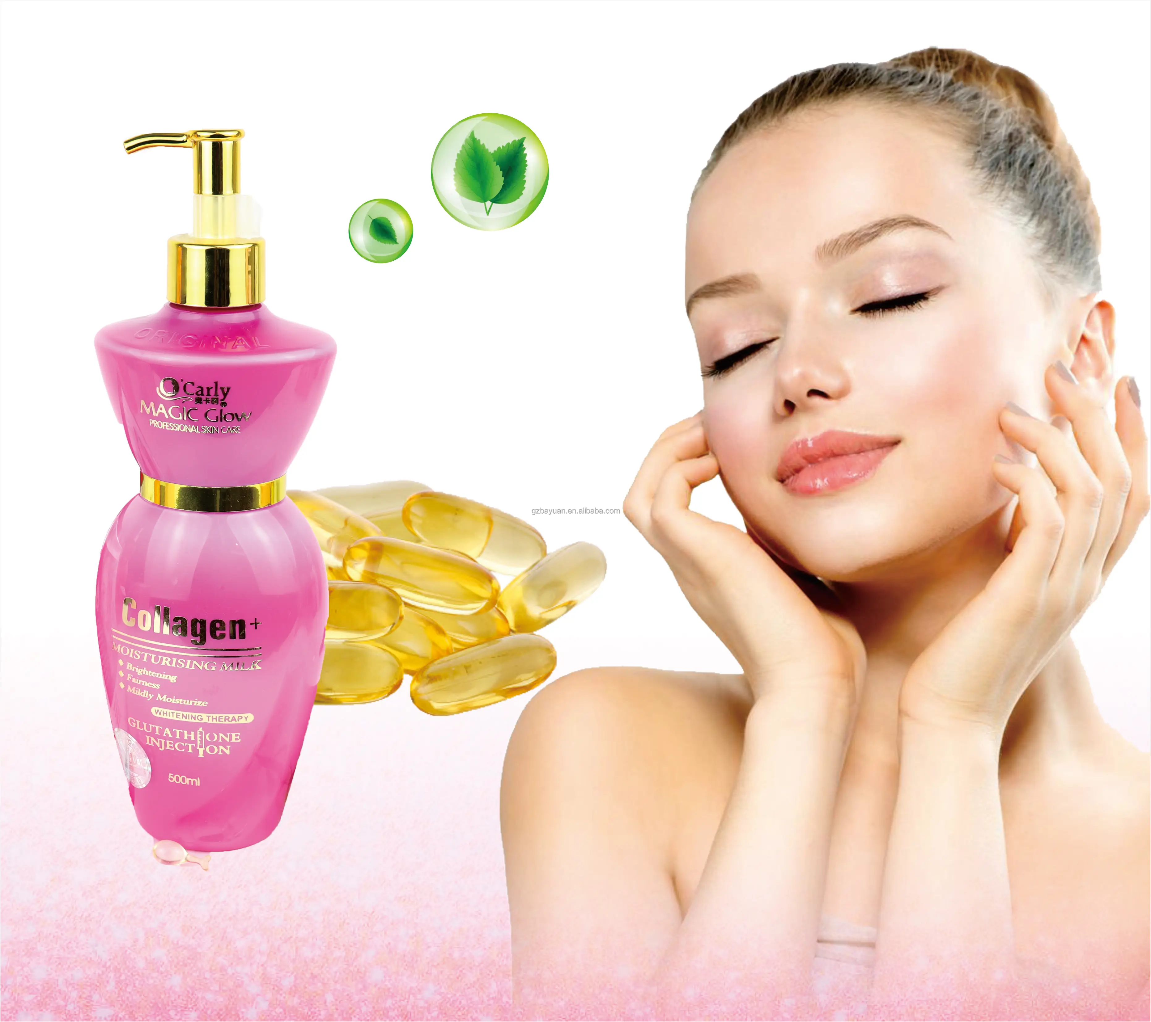 magic glow glutathione strong whitening milk Customization Body Cream 500ml Magic Glow Organic Carrot Collagen Vitamin C  24K Glow Whitening Body Lotion for Black Skin