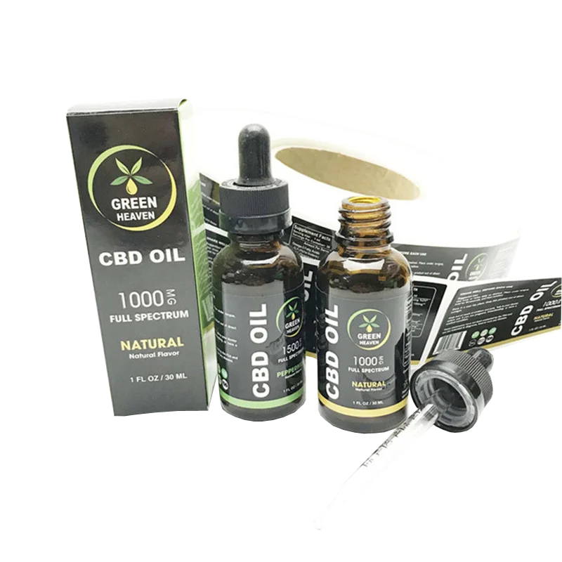 Custom Printed  10ml 15ml 30ml CBD Dropper Bottle Box Empty Packaging