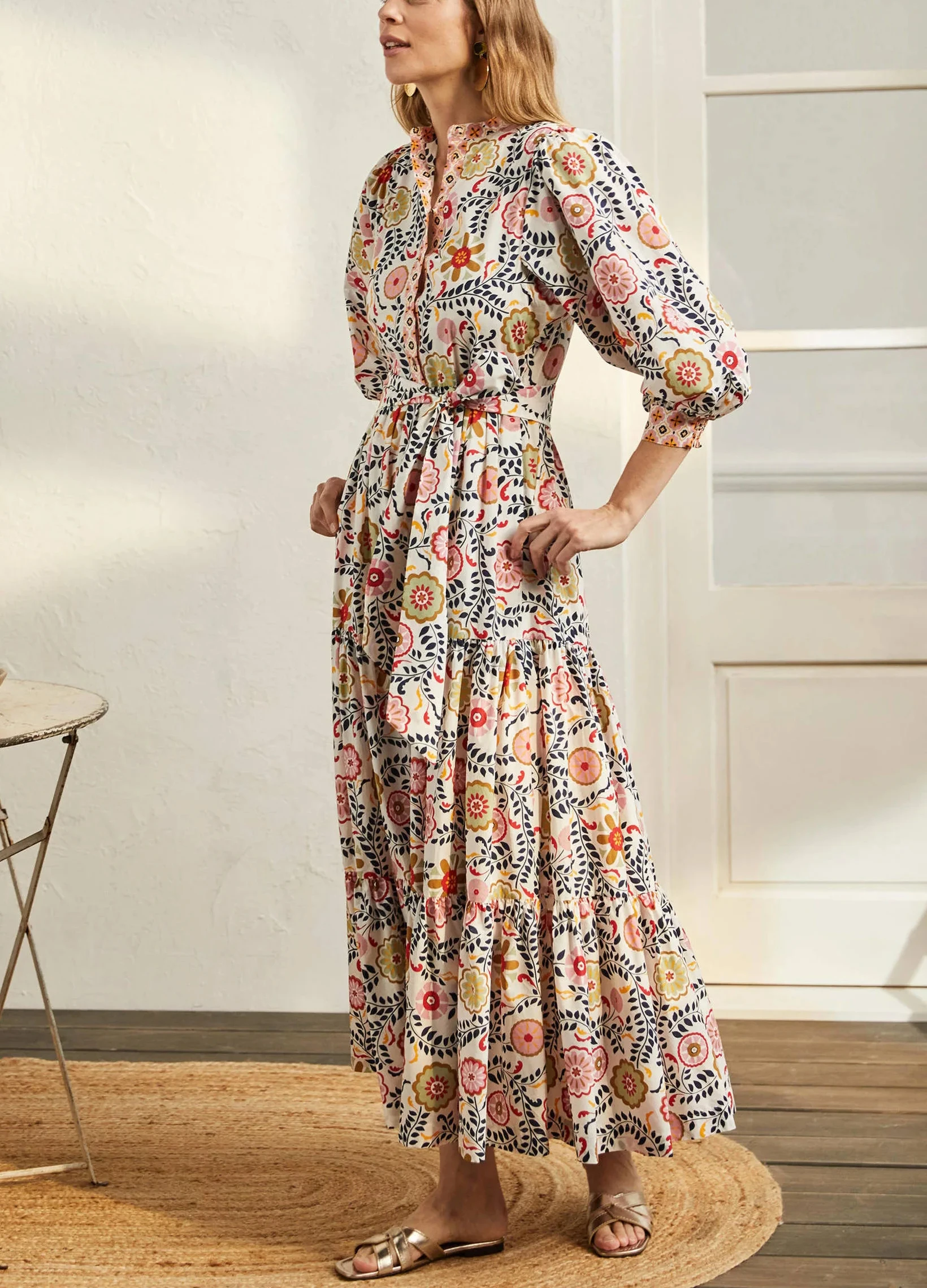 wholesale bohemian maxi dresses Wholesale Floral Print Bohemian maxi dress for Women - Sleeveless, Casual, Plus Size