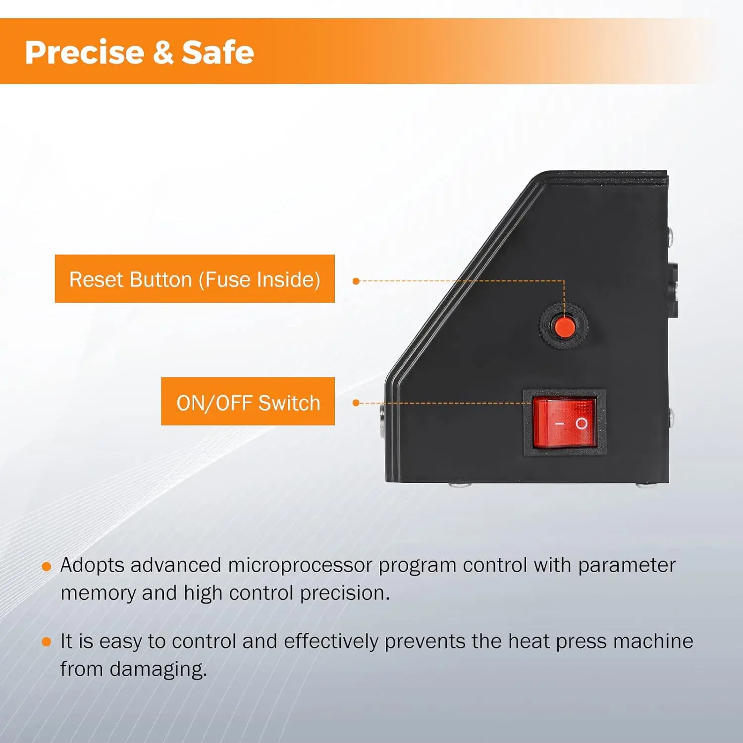 MIDA Heat Press Control Box Replacement Digital Panel Accessory Machine 1400W Temperature Controller 110V Attachment