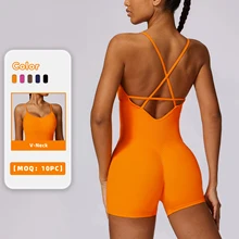Back-beautiful seamless one-piece high-elastic abdominal tight-fitting sports jumpsuit for women