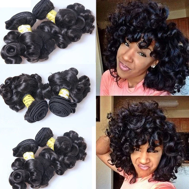 Peruaanse Bouncy Curly Human Hair Weaves Bundel Extensions 1st/3st/Lot_voghion.com