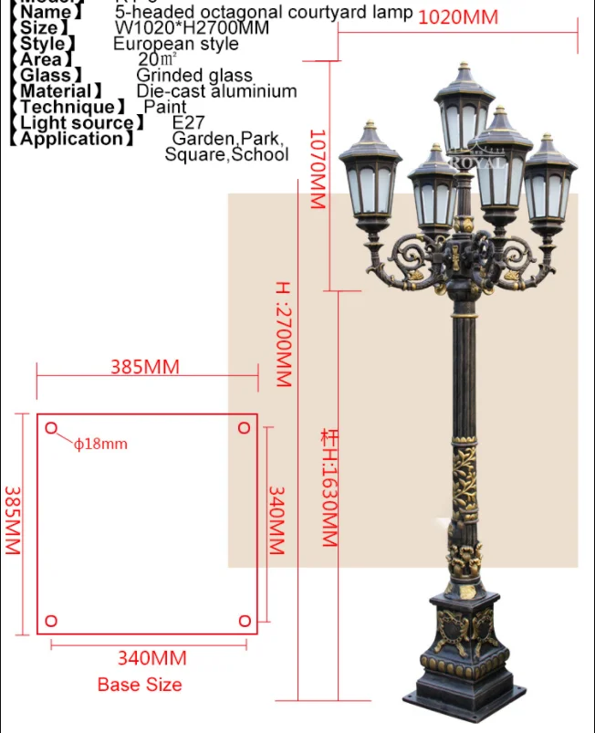 brass outdoor pillar lamp modern classic trend simple aluminum alloy solar post lights outdoor led