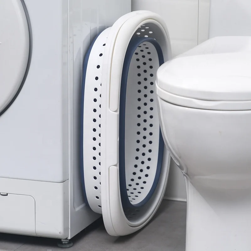 Large Collapsible Plastic Home Clothes Basket Foldable Laundry Basket Space Saving Folding up Storage Container Organizer