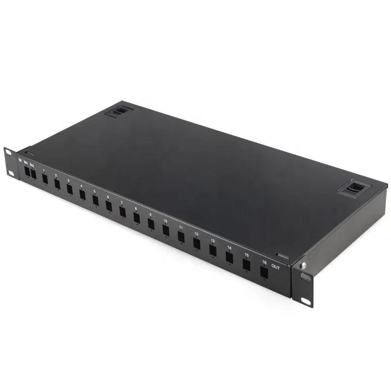 2 : 8 LC/ UPC APC Rack Mount Splitter for 19 Inch Fiber Optical 2 X 8 PLC Type Rack  Fiber Optic Equipment Iptv Account