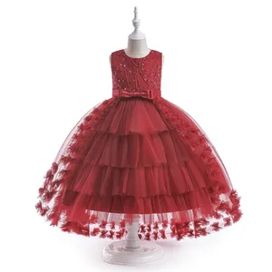 Customized Logo Irregular Sleeveless Girl Party Dress Best Sales Trailing Puffy Tulle Dresses