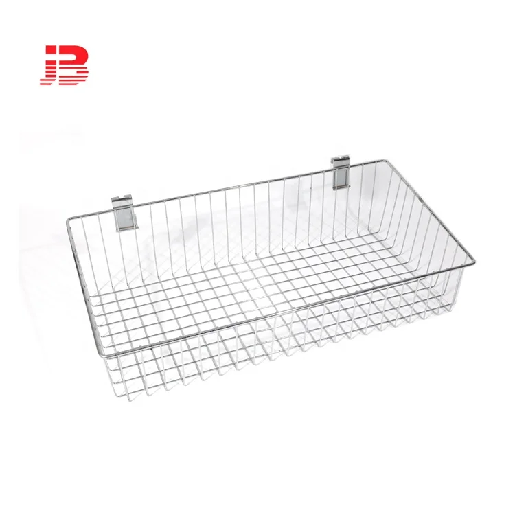 Rectangular Metal Kitchen Mesh Wire gridwall Basket for storage