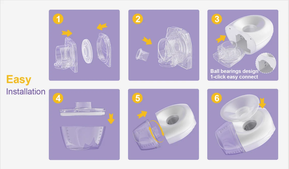 Rechargeable Breast Pump Low Noise Silicone 100% Healthy Electric Breast Milk Pump