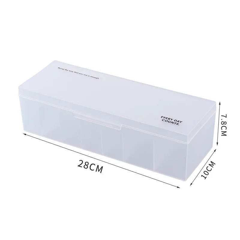 New large-capacity data cable storage box Three-color with cover seven separate desktop home dust box Charging cable box