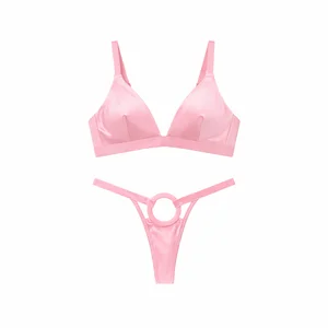 Top Wholesale Sexy Underwear with High Luster Smooth Satin Finish Geometric Circular O-ring Women Lingerie for Sexy Panties