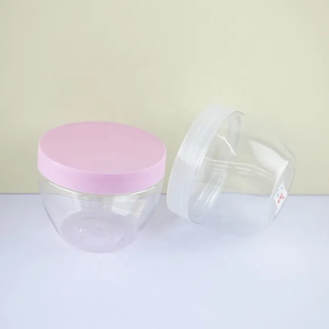 8 oz 250g Clear plastic jars with lids for body butter cream packaging wholesale