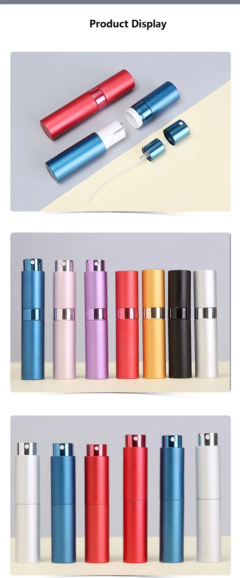 8ml 10ml Twist Aluminum Perfume Atomizer Refill Matte Colorful Spray 