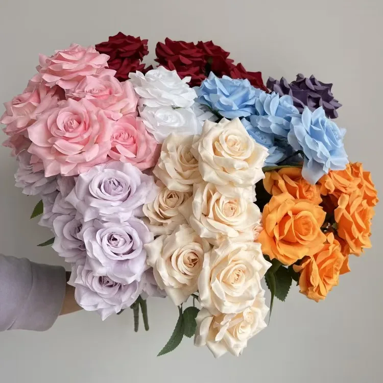 Wholesale Artificial 7 Heads Rose Bouquet Artificial Silk Rose Bouquet ...