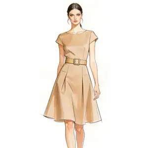 Custom Sweet Striped Loose Fit Casual Dress-Factory Plus Size Breathable Anti-Wrinkle Fabrics Everyday Short Production Time