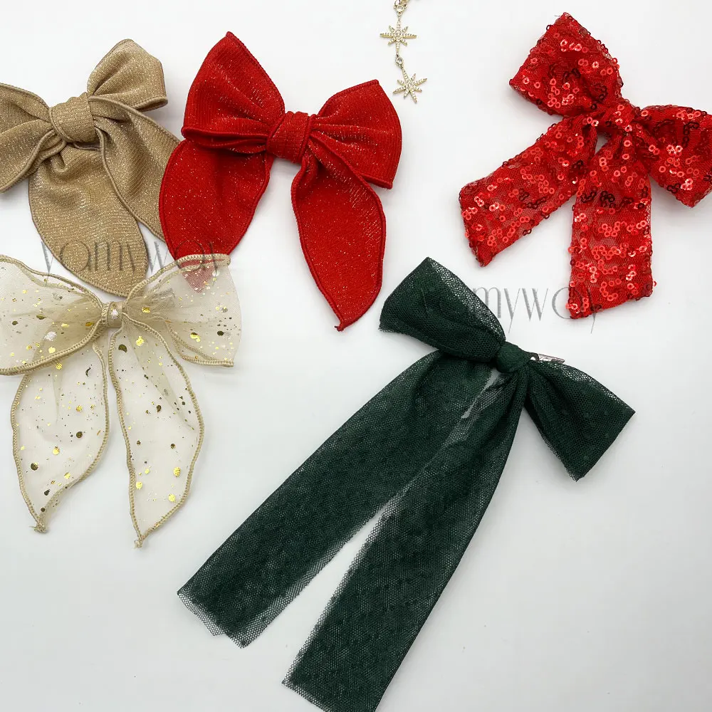 gold polka dots tulle hair bow headband read sequin green for christmas